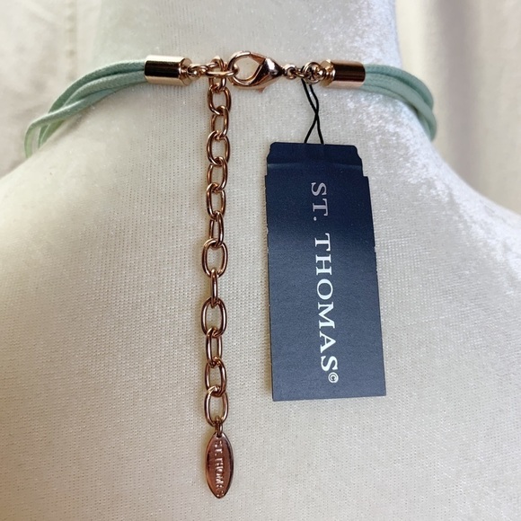 St. Thomas Multi Strand Rose gold Bar Necklace - Picture 3 of 5